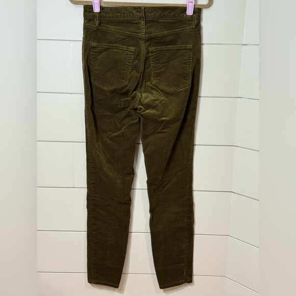 LOFT High Waist Skinny Corduroy Pants Olive Green Size 27/4 - Picture 7 of 10